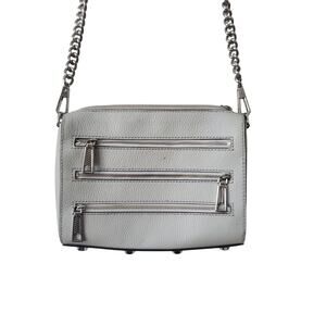 Rebecca Minkoff 3 Zip Leather Crossbody Bag/Purse Blue/Gray Size Medium